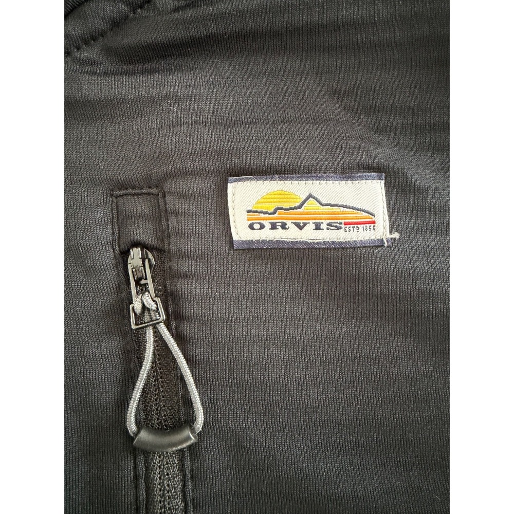 Orvis 1/4 Zip Pullover Mens XL Horseshoe Hills Athletic Black Pockets Jacket EUC - Picture 10 of 15